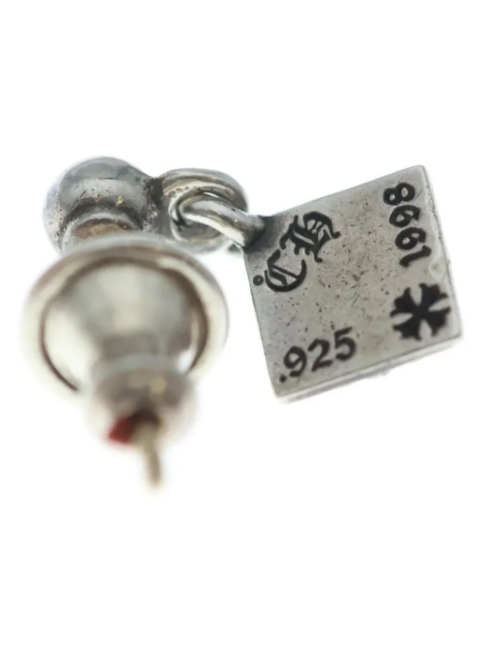 Chrome Hearts Pyramid Pls Drop Earrings Silver